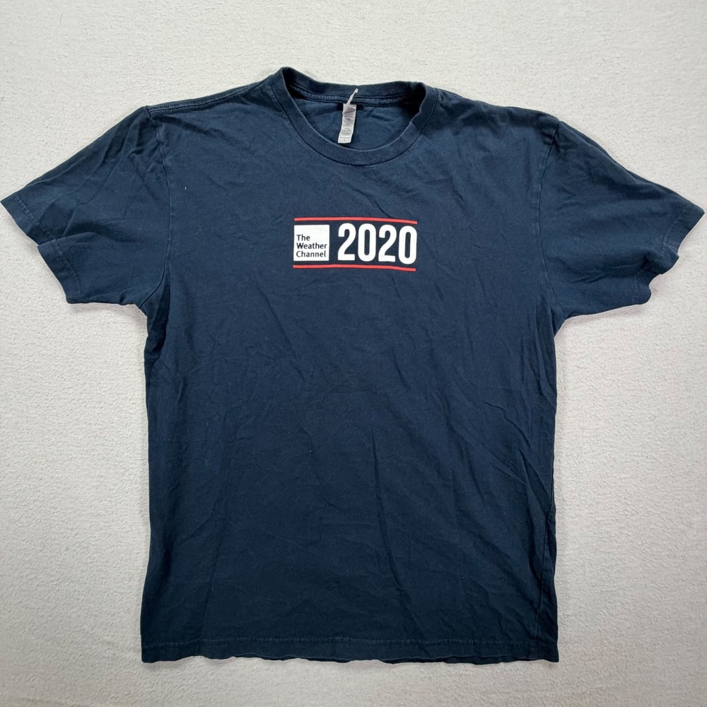 Next Level Mens T-Shirt Regular Navy Blue The Weather Channel 2020 Graphic Large